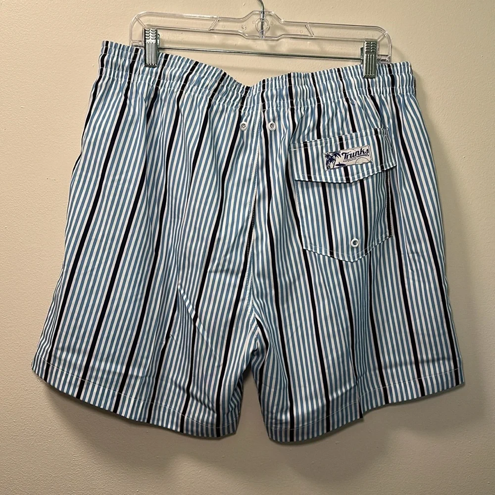 Trunks Surf & Swim Co Men’s Blue Striped Swim Trunks Size XL
